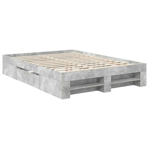 Рамка за легло Циментено сиво 140 x 200 cm Инженерно дърво