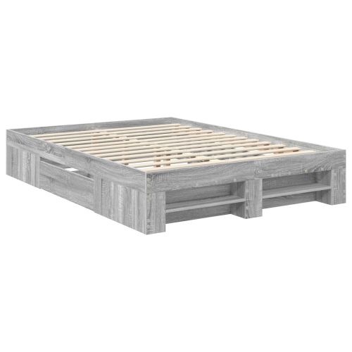 Рамка за легло Сив Сонома 140 x 200 cm Инженерно дърво
