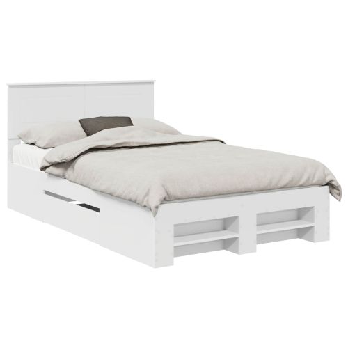 Рамка за легло с таблото Бяло 137 x 203 см Инженерно дърво