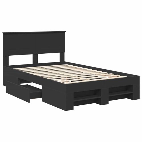 Рамка за легло с таблото Черно 137 x 203 см Инженерно дърво