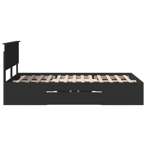 Рамка за легло с таблото Черно 137 x 203 см Инженерно дърво
