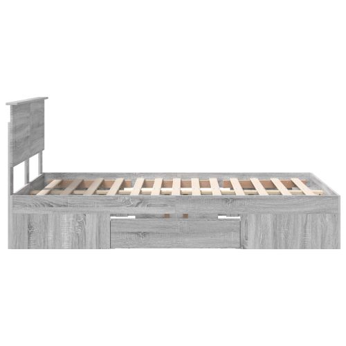 Рамка за легло Сив Сонома 137 x 203 см Инженерно дърво