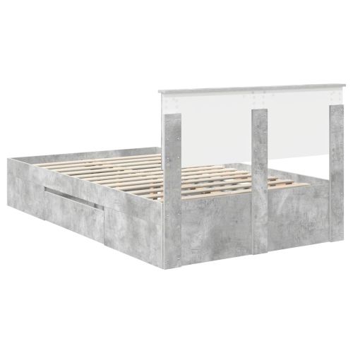 Рамка за легло Циментено сиво 120 x 200 cm Инженерно дърво
