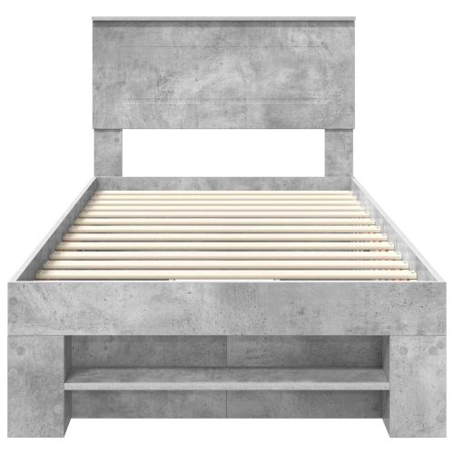 Рамка за легло Циментено сиво 100 x 200 м Инженерно дърво