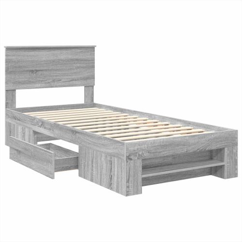 Рамка за легло с таблото Сив Сонома 100 x 200 м Инженерно дърво