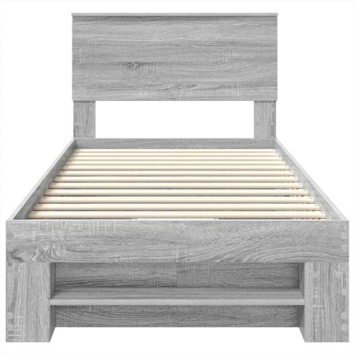 Рамка за легло с таблото Сив Сонома 100 x 200 м Инженерно дърво