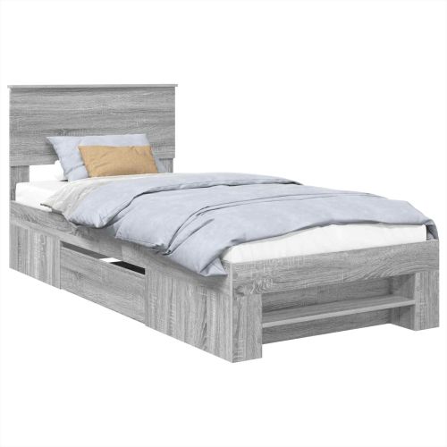 Рамка за легло с таблото Сив Сонома 90 x 200 cm Инженерно дърво
