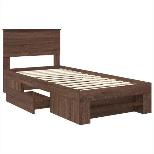 Рамка за легло с таблото Кафяв дъб 90 x 200 cm Инженерно дърво