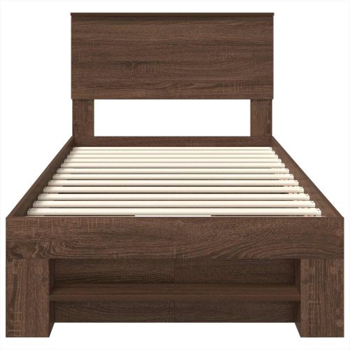 Рамка за легло с таблото Кафяв дъб 80 x 200 cm Инженерно дърво