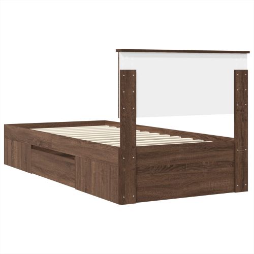 Рамка за легло с таблото Кафяв дъб 80 x 200 cm Инженерно дърво