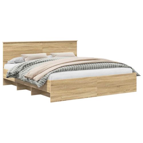 Рамка за легло Сонома дъб 200 x 200 cm Инженерно дърво