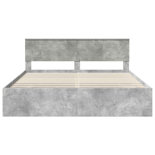 Рамка за легло Циментено сиво 200 x 200 cm Инженерно дърво