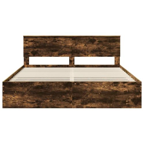 Рамка за легло с таблото Димян дъб 200 x 200 cm Инженерно дърво