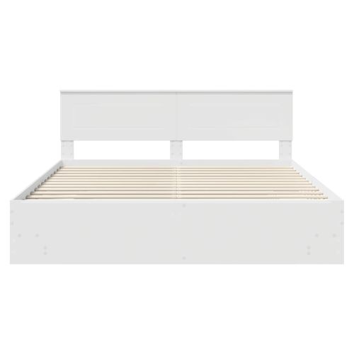 Рамка за легло с таблото Бяло 180 x 200 cm Инженерно дърво
