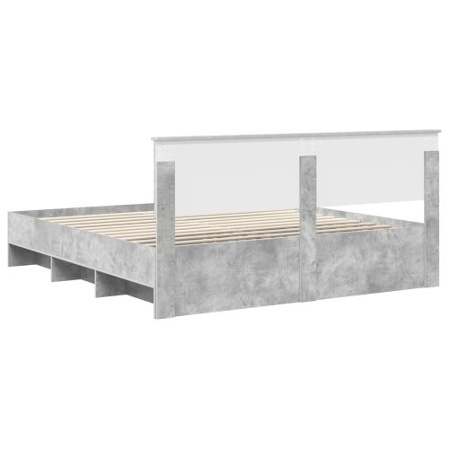 Рамка за легло Циментено сиво 180 x 200 cm Инженерно дърво