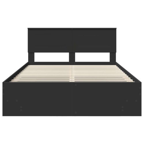 Рамка за легло с таблото Черно 150 x 200 cm Инженерно дърво