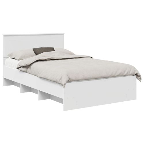 Рамка за легло с таблото Бяло 137 x 203 см Инженерно дърво