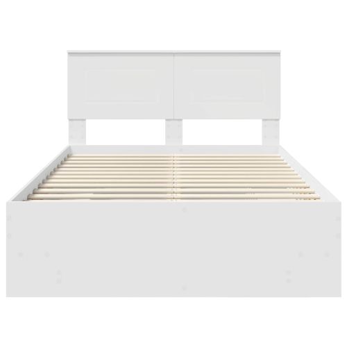 Рамка за легло с таблото Бяло 120 x 123 см Инженерно дърво
