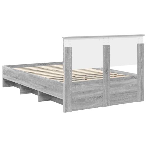 Рамка за легло Сив Сонома 120 x 123 см Инженерно дърво