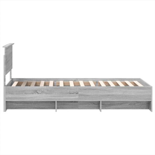 Рамка за легло Сив Сонома 120 x 123 см Инженерно дърво