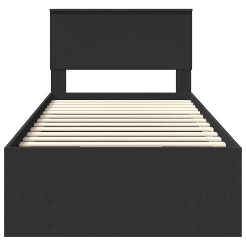 Рамка за легло с таблото Черно 90 x 200 cm Инженерно дърво