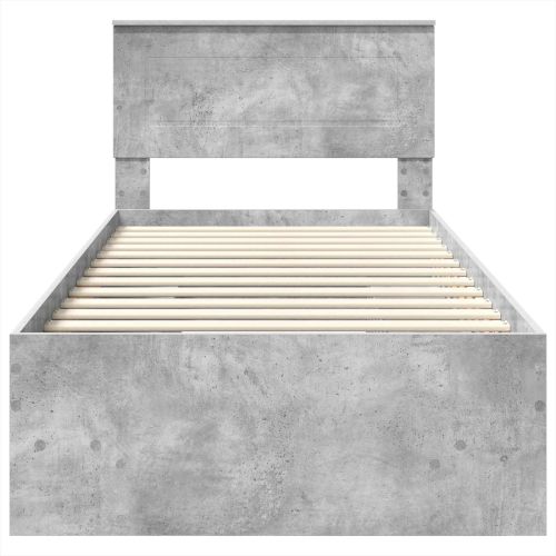 Рамка за легло Циментено сиво 90 x 200 cm Инженерно дърво