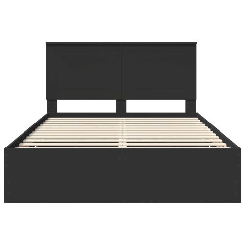 Рамка за легло с таблото Черно 160 x 200 cm Инженерна дървесина