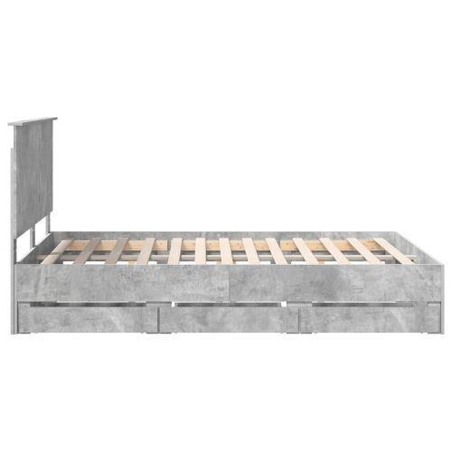 Рамка за легло Циментено сиво 150 x 200 cm Инженерна дървесина