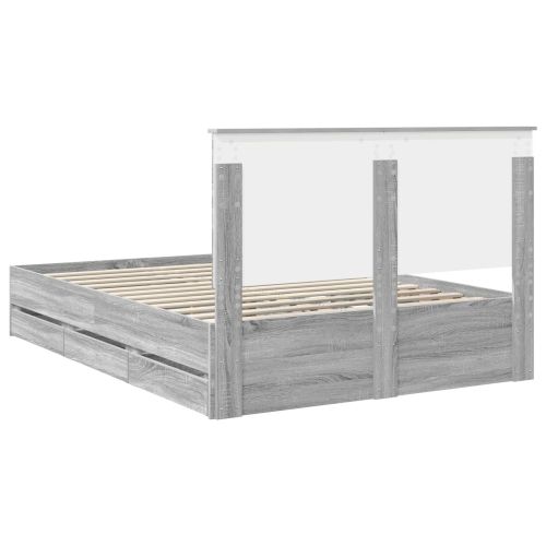 Рамка за легло Сив Сонома 150 x 200 cm Инженерна дървесина