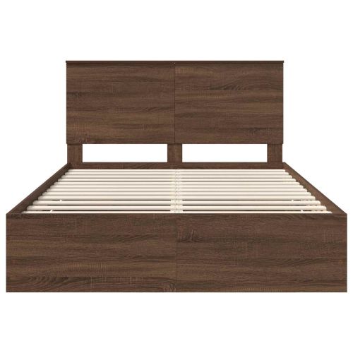 Рамка за легло Кафяв дъб 150 x 200 cm Инженерна дървесина