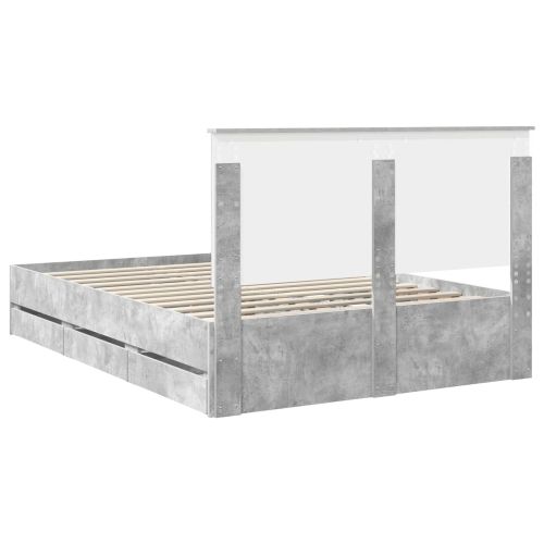 Рамка за легло Циментено сиво 140 x 190 cm Инженерна дървесина
