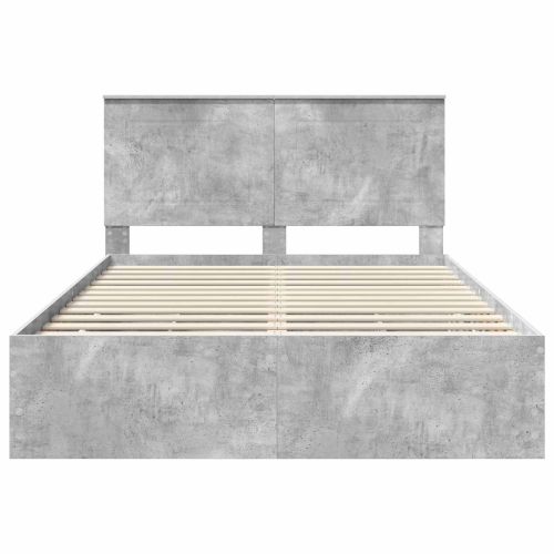 Рамка за легло Циментено сиво 140 x 200 cm Инженерна дървесина