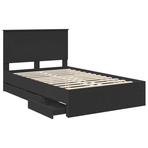 Рамка за легло с таблото Черно 120 x 190 cm Инженерна дървесина