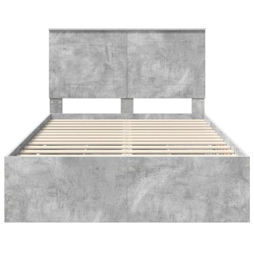 Рамка за легло Циментено сиво 120 x 190 cm Инженерна дървесина