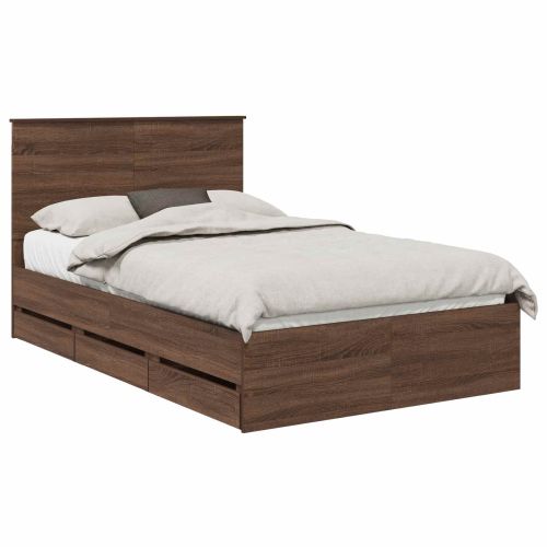 Рамка за легло Кафяв дъб 120 x 190 cm Инженерна дървесина