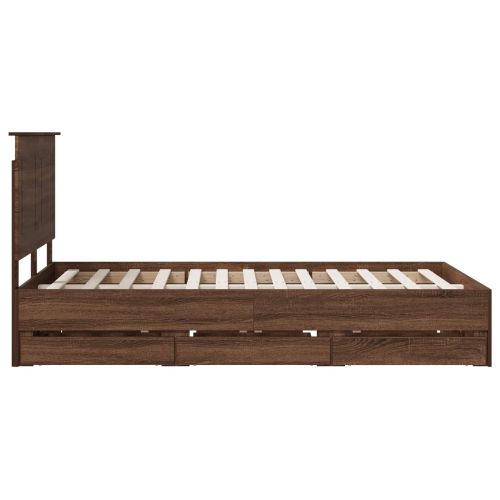 Рамка за легло Кафяв дъб 120 x 190 cm Инженерна дървесина