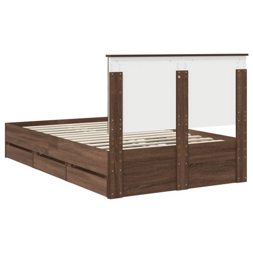 Рамка за легло Кафяв дъб 120 x 190 cm Инженерна дървесина