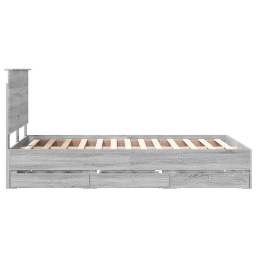 Рамка за легло Сив Сонома 120 x 200 cm Инженерна дървесина