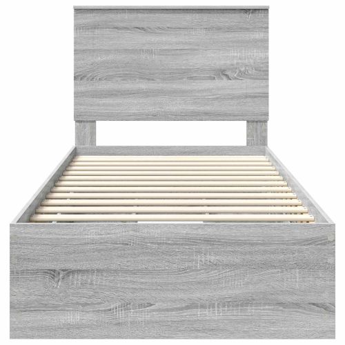 Рамка за легло Сив Сонома 100 x 200 cm Инженерна дървесина