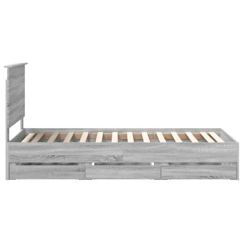 Рамка за легло Сив Сонома 100 x 200 cm Инженерна дървесина