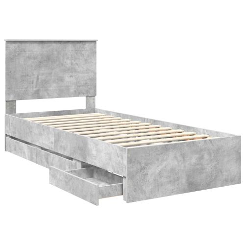 Рамка за легло Циментено сиво 90 x 190 cm Инженерна дървесина