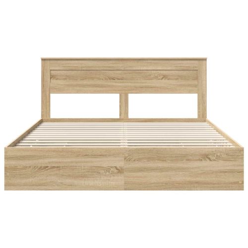 Рамка за легло Сонома дъб 200 x 200 cm Инженерна дървесина