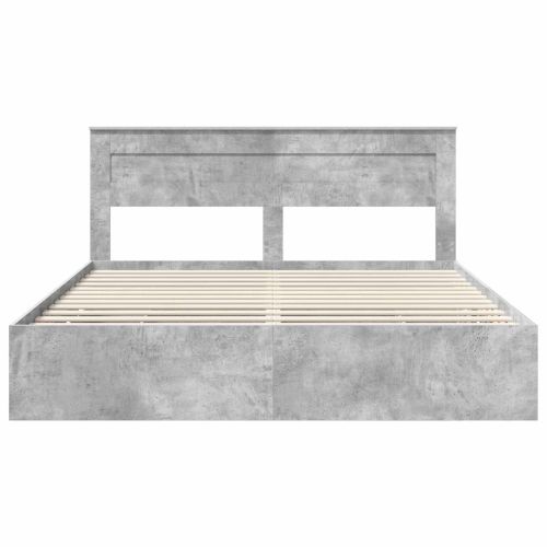 Рамка за легло Циментено сиво 200 x 200 cm Инженерна дървесина