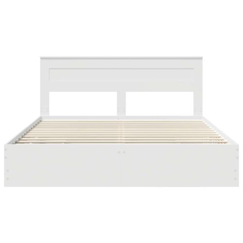 Рамка за легло с чекмедже Бяло 180 x 200 cm Инженерна дървесина