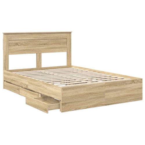 Рамка за легло Сонома дъб 140 x 190 cm Инженерна дървесина