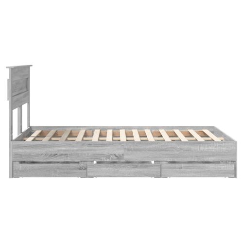 Рамка за легло Сив Сонома 120 x 190 cm Инженерна дървесина