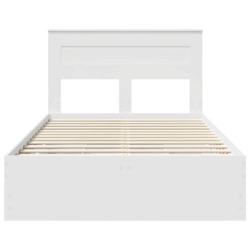 Рамка за легло с чекмедже Бяло 120 x 200 cm Инженерна дървесина