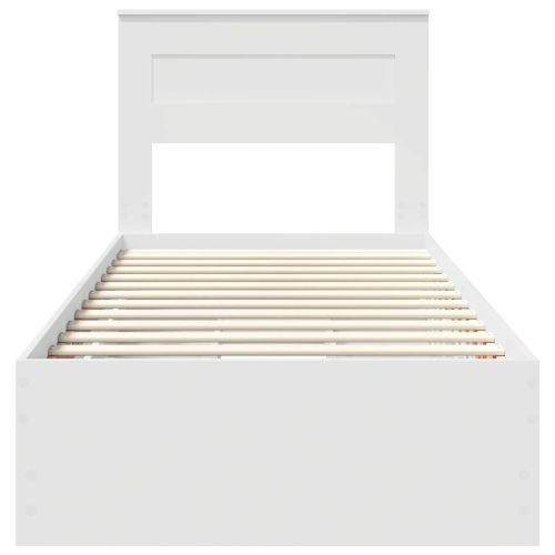 Рамка за легло с чекмедже Бяло 90 x 190 cm Инженерна дървесина