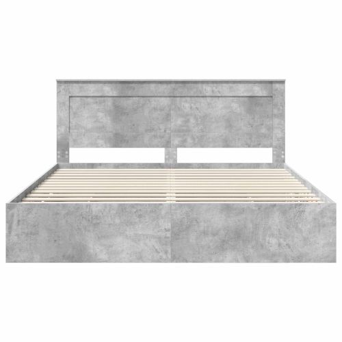 Рамка за легло Циментено сиво 200 x 200 cm Инженерна дървесина