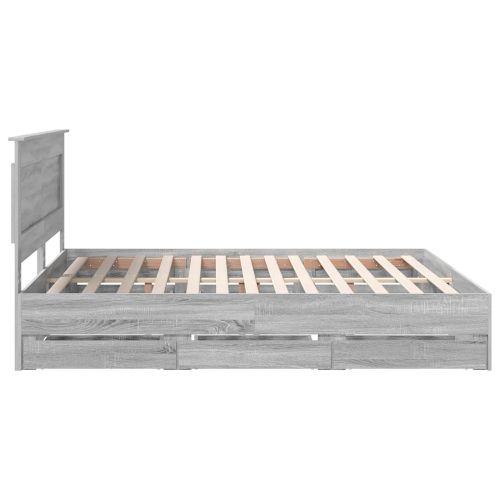 Рамка за легло Сив Сонома 200 x 200 cm Инженерна дървесина